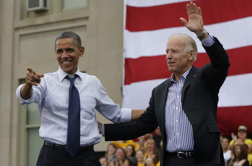 Biden and Obama at a U.S. rally