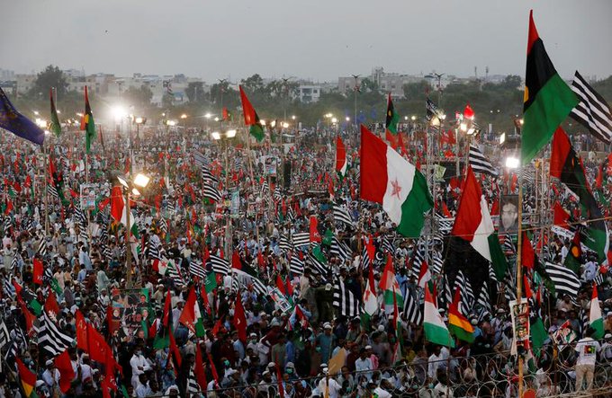 Thousands rally in Karachi to oust ‘rigged’ PM Khan