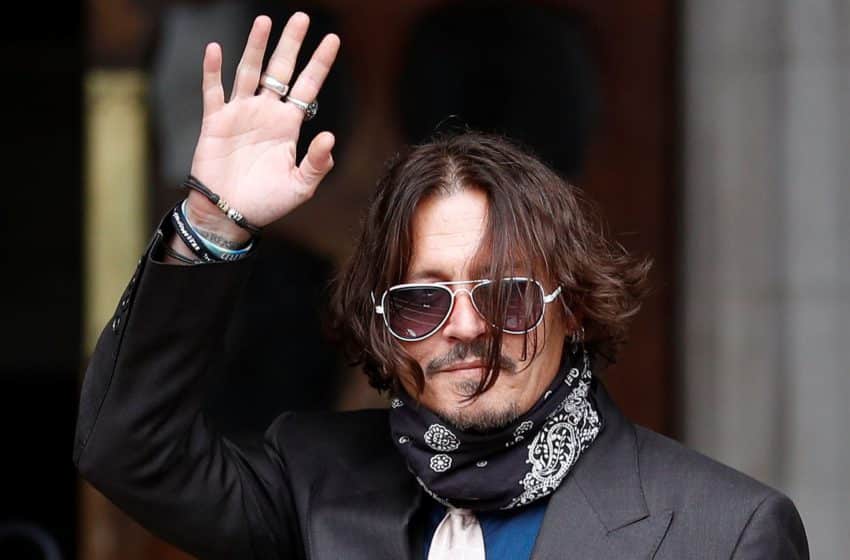 Johnny Depp at a London court for libel suit