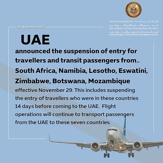 UAE suspends entry of travellers from 7 countries, effective from November 29
