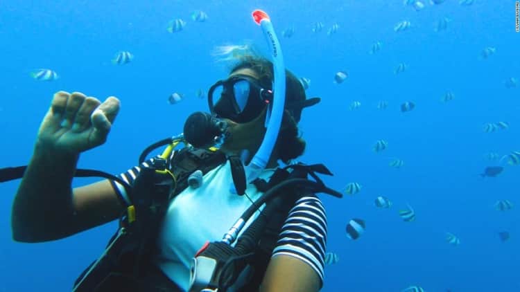This scuba instructor is doing her bit to save the coral in her own way