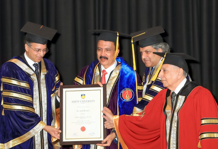 Dr. Azad Moopen honoured with a Doctorate for Philanthropy by Amity University, Dubai