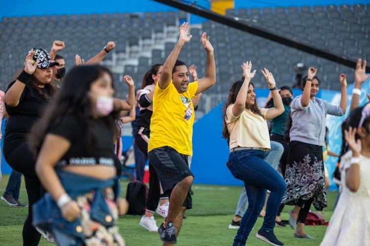 People worked out to Bollywood tunes at Expo 2020 Dubai’s Sports Arena