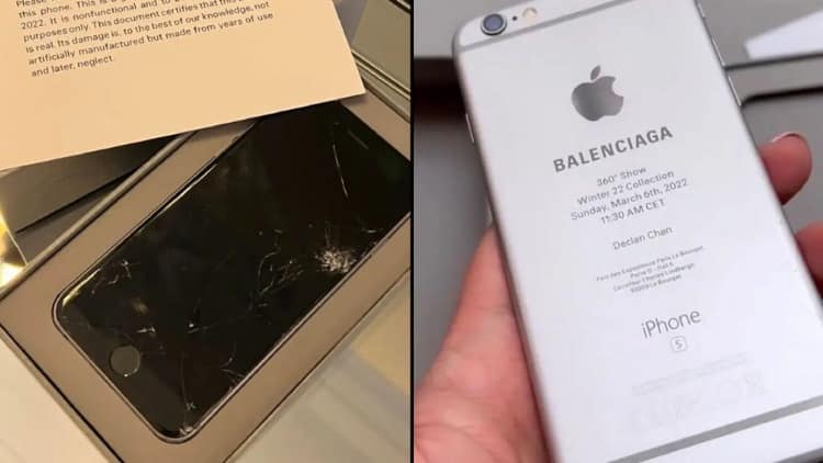 Balenciaga uses cracked screen iPhones as invites to their Paris Fashion Week