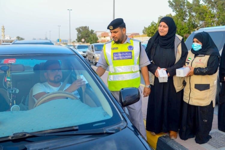 To encourage safe driving, Police across the UAE distribute Iftar meals