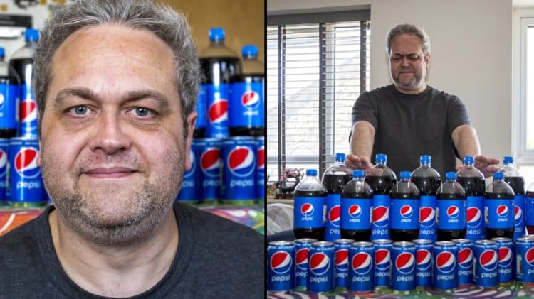 A man addicted to Pepsi drinks 30 cans daily for 20 years