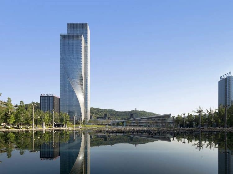 One of the world's most twisted towers unveiled in China