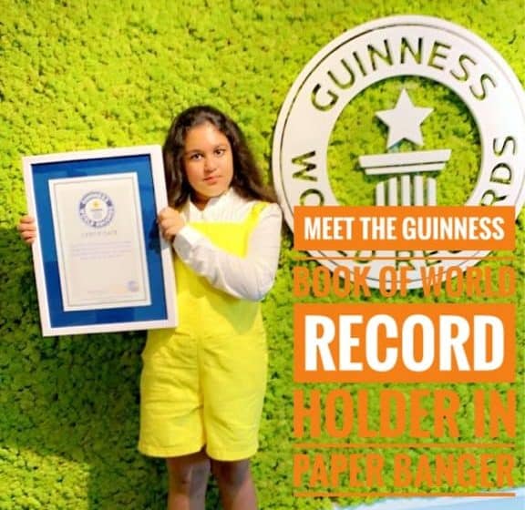 Meet Indian Girl in Dubai, Who is holding Guinness Book of World Records in Paper Banger
